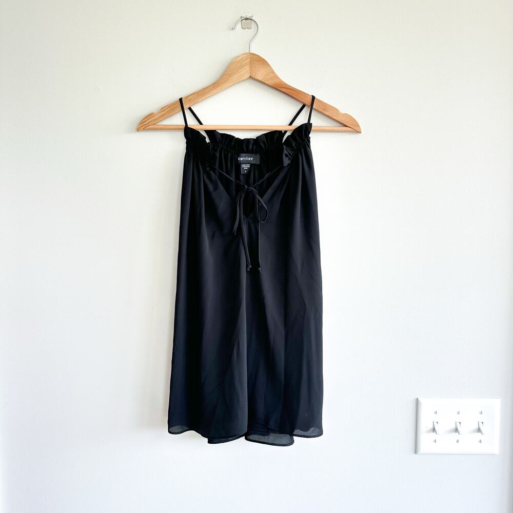 Karen Kane Keyhole Tank Top Blouse Black L NWT